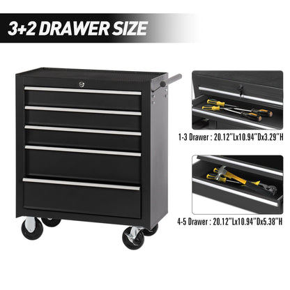 5 Drawer Garage Tool Cabinet Heavy Duty Steel Rolling Storage with Casters 31305 - with Orange | Sold by Uncle Wiener's Wholesale