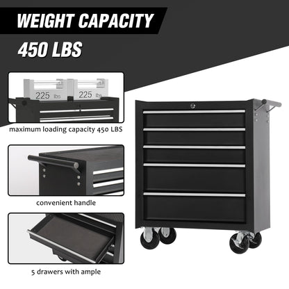 5 Drawer Garage Tool Cabinet Heavy Duty Steel Rolling Storage with Casters 31305 - with Orange | Sold by Uncle Wiener's Wholesale