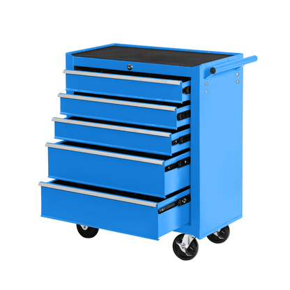 5 Drawer Garage Tool Cabinet Heavy Duty Steel Rolling Storage with Casters 31305 - with Blue | Sold by Uncle Wiener's Wholesale