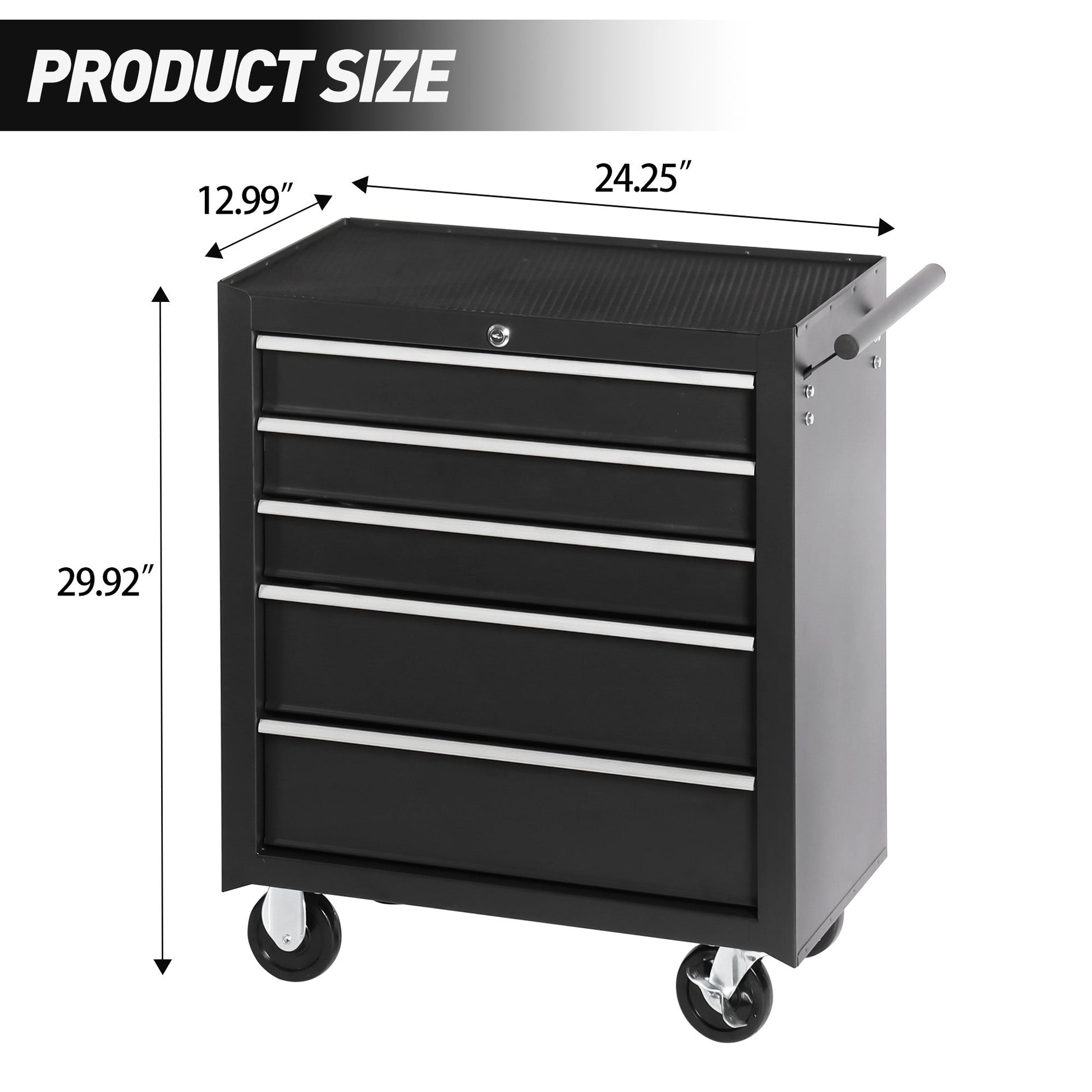 5 Drawer Garage Tool Cabinet Heavy Duty Steel Rolling Storage with Casters 31305 - with Orange | Sold by Uncle Wiener's Wholesale