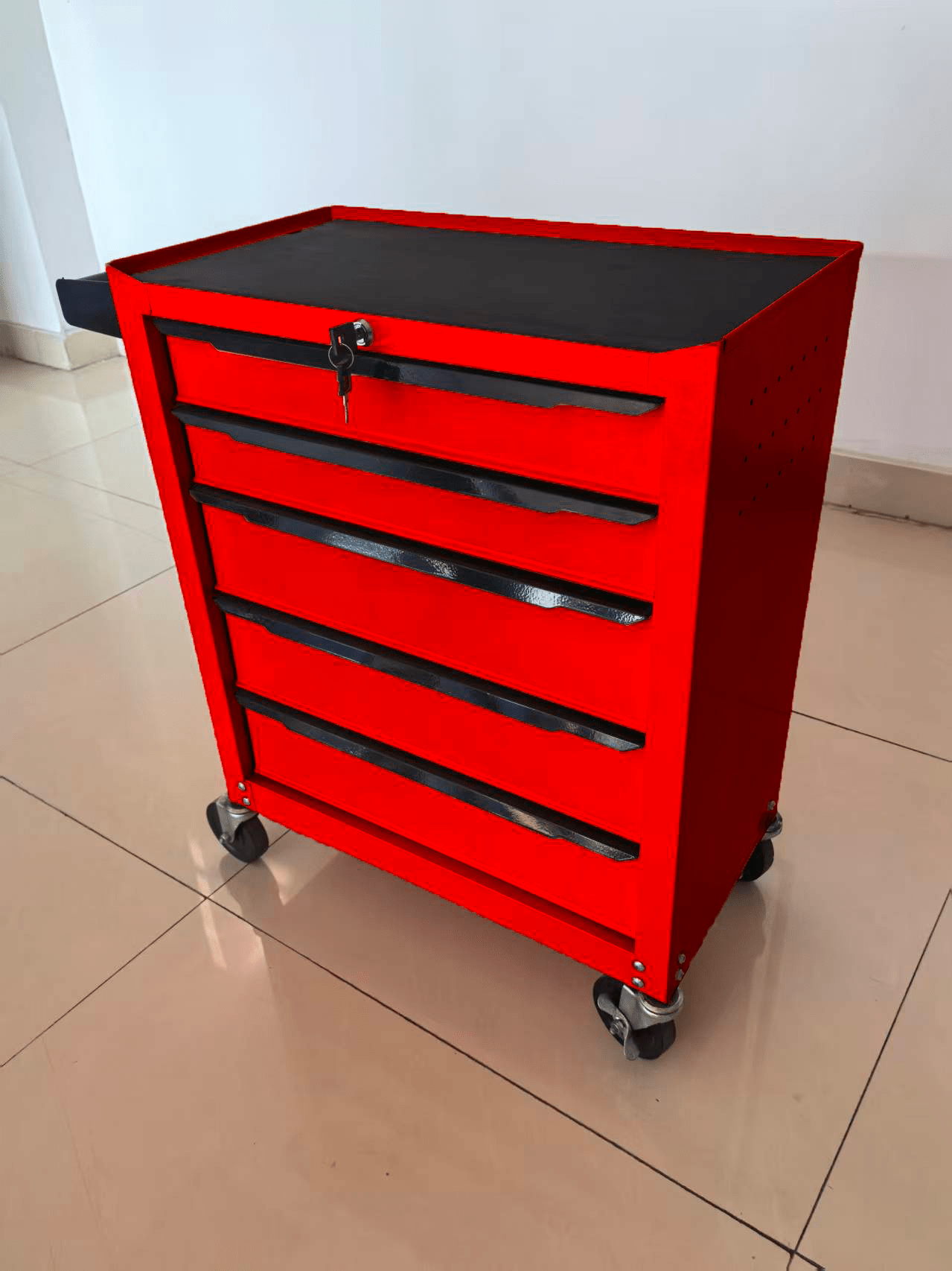 5 - Drawer Rolling Tool Cabinet with Lock & Wheels – Heavy - Duty Steel Storage | SKU: KN203305P - Tool Bench with | Sold by Uncle Wiener's Wholesale