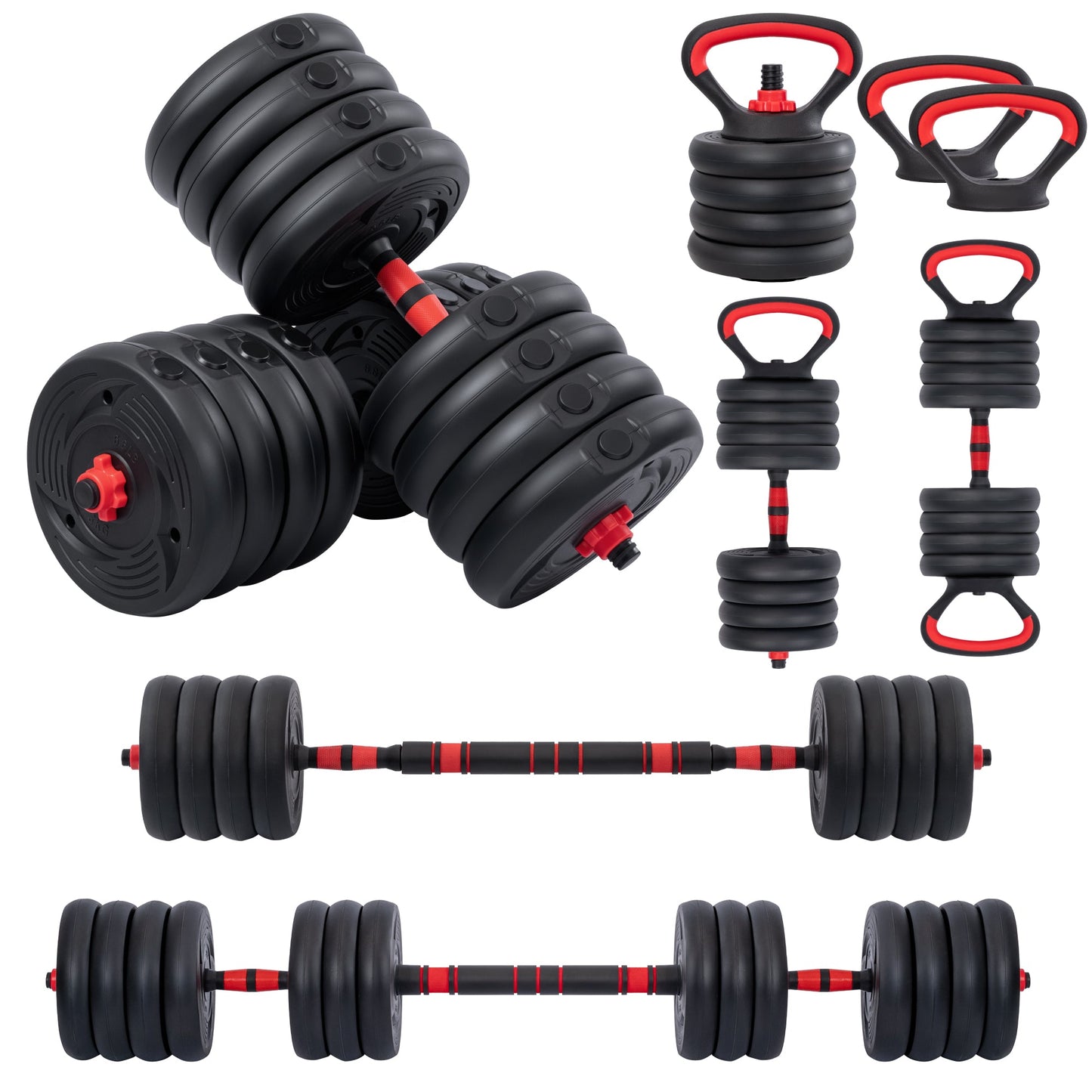 5 - in - 1 Adjustable Dumbbell Set – 22.5 lb & 33 lb Home Gym Weights with Barbell - with 33 lbs Adjustable Dumbbell Set | Sold by Uncle Wiener's Wholesale
