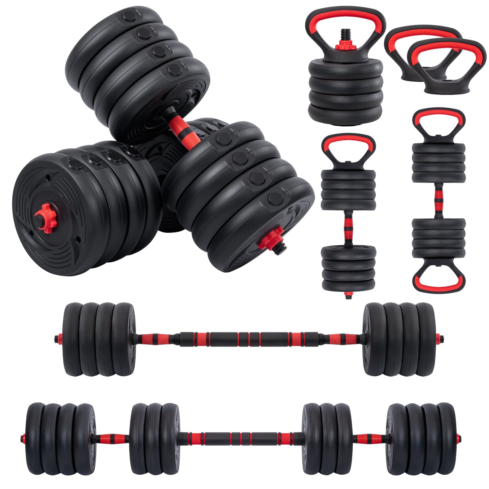5 - in - 1 Adjustable Dumbbell Set – 22.5 lb & 33 lb Home Gym Weights with Barbell - with 33 lbs Adjustable Dumbbell Set | Sold by Uncle Wiener's Wholesale