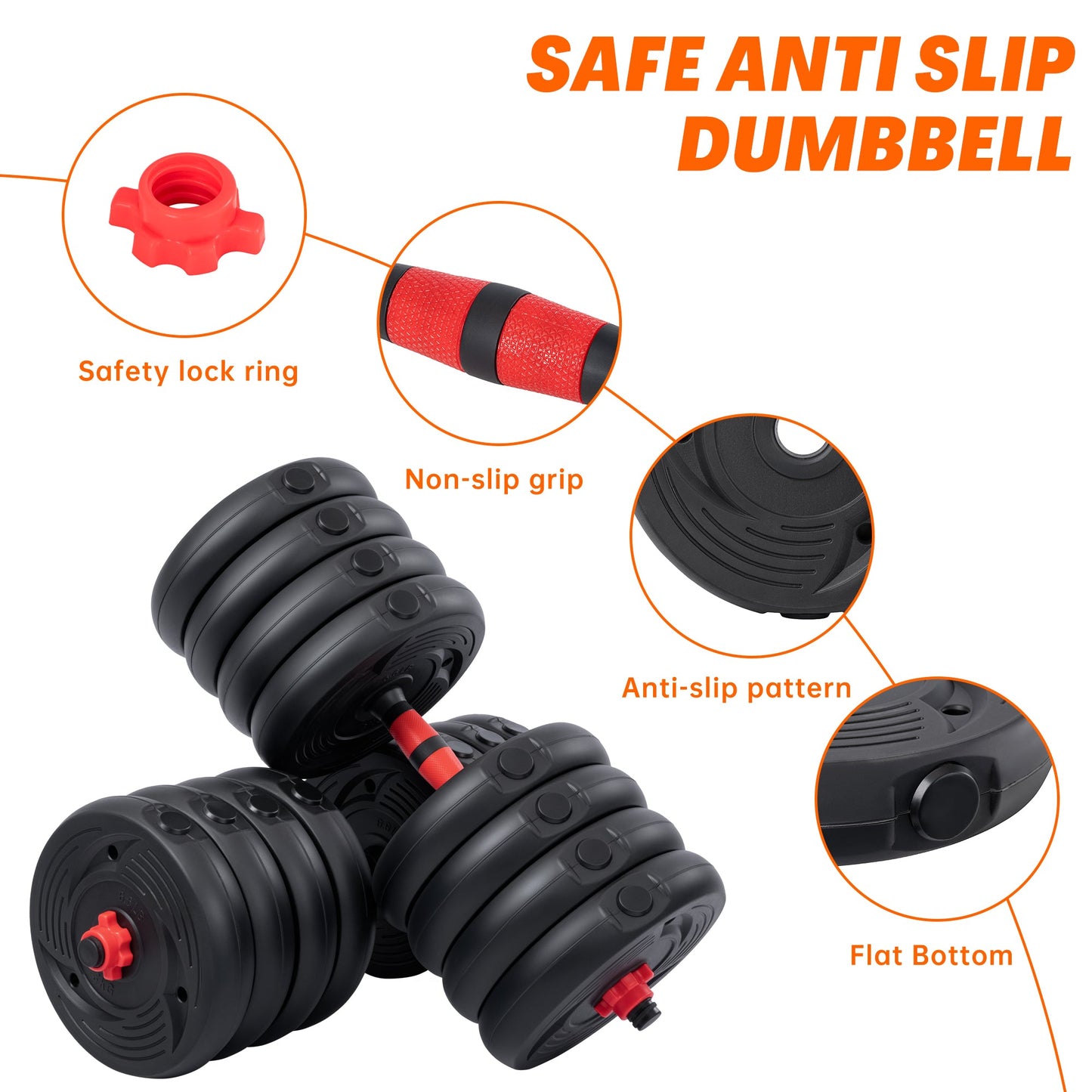 5 - in - 1 Adjustable Dumbbell Set – 22.5 lb & 33 lb Home Gym Weights with Barbell - with 33 lbs Adjustable Dumbbell Set | Sold by Uncle Wiener's Wholesale