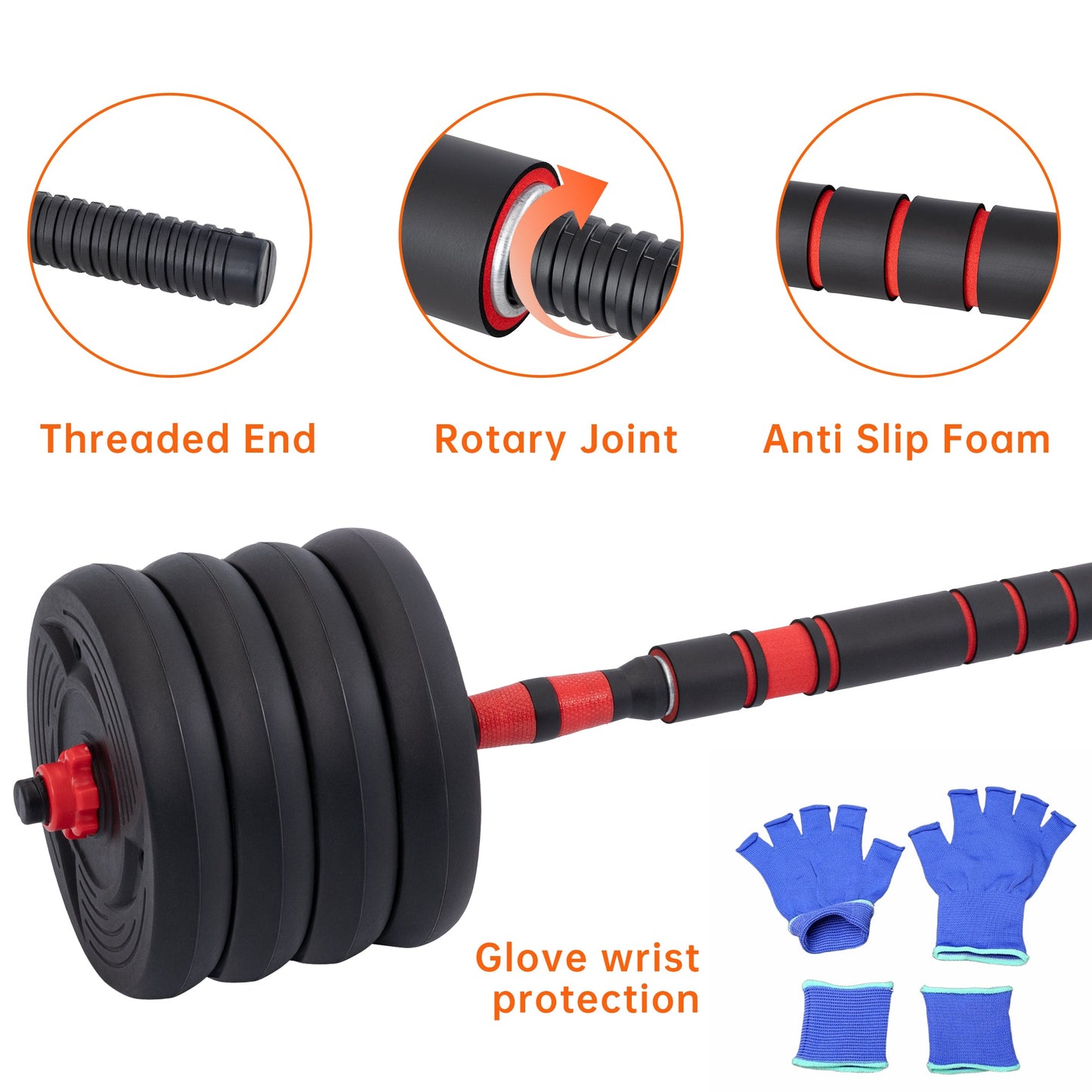 5 - in - 1 Adjustable Dumbbell Set – 22.5 lb & 33 lb Home Gym Weights with Barbell - with 33 lbs Adjustable Dumbbell Set | Sold by Uncle Wiener's Wholesale