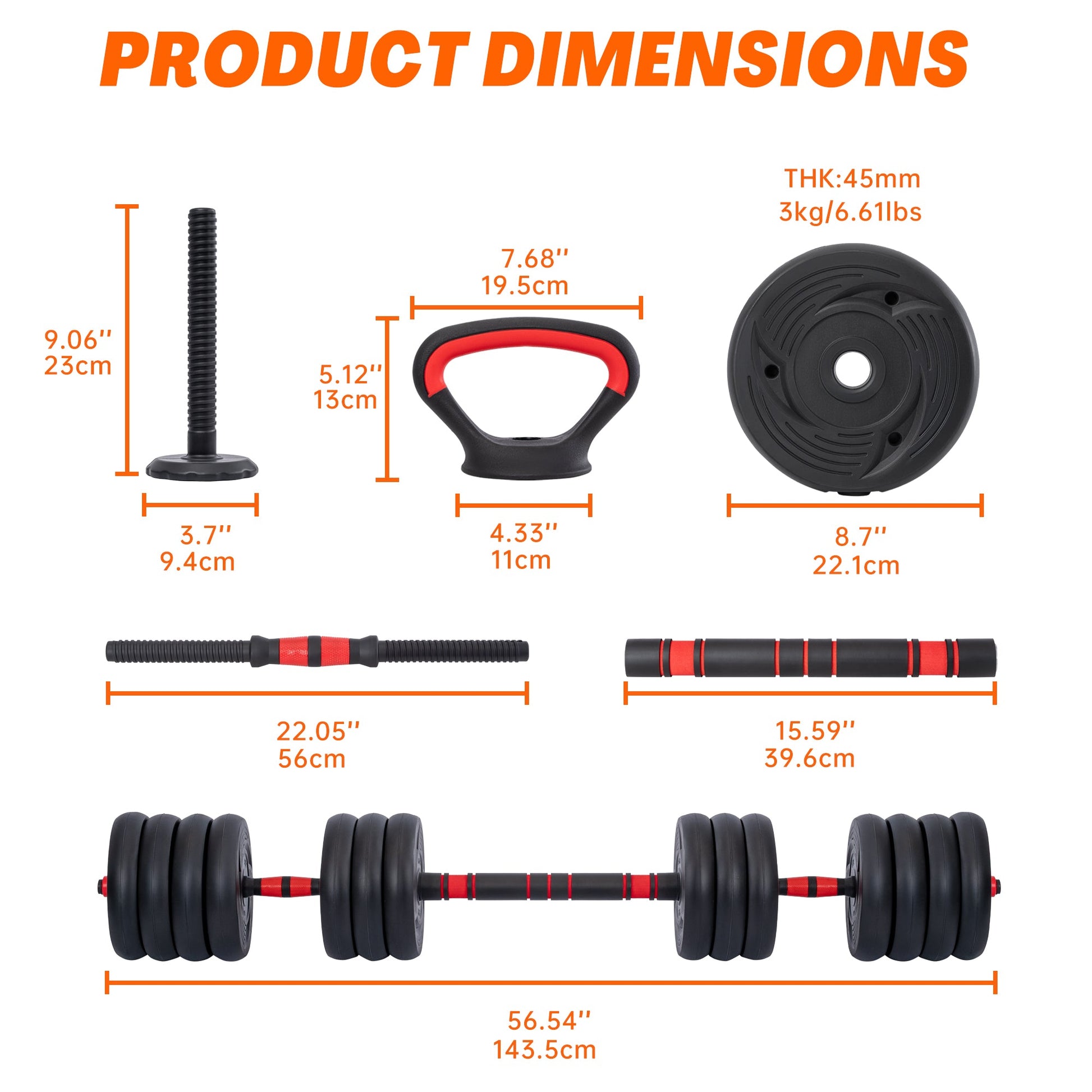 5 - in - 1 Adjustable Dumbbell Set – 22.5 lb & 33 lb Home Gym Weights with Barbell - with 33 lbs Adjustable Dumbbell Set | Sold by Uncle Wiener's Wholesale