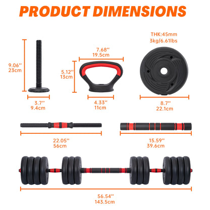 5 - in - 1 Adjustable Dumbbell Set – 22.5 lb & 33 lb Home Gym Weights with Barbell - with 33 lbs Adjustable Dumbbell Set | Sold by Uncle Wiener's Wholesale