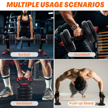 5 - in - 1 Adjustable Dumbbell Set – 22.5 lb & 33 lb Home Gym Weights with Barbell - with 33 lbs Adjustable Dumbbell Set | Sold by Uncle Wiener's Wholesale