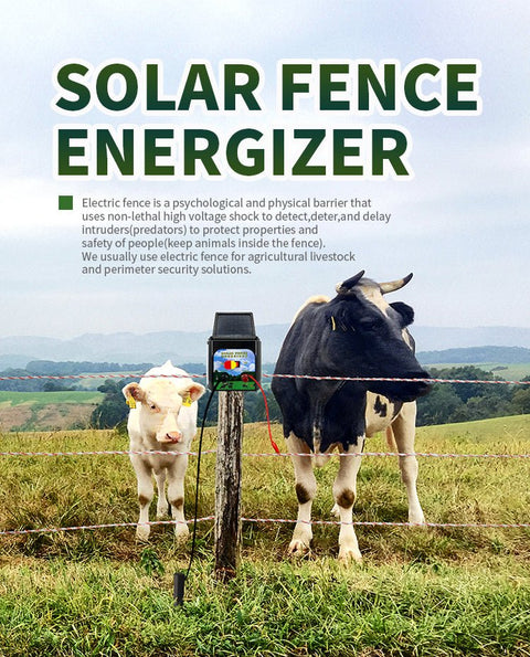 5 KM Solar Electric Fence Energiser – Livestock & Pet Control WTCS015 - with | Sold by Uncle Wiener's Wholesale