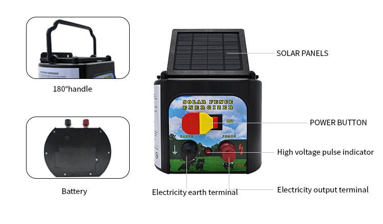 5 KM Solar Electric Fence Energiser – Livestock & Pet Control WTCS015 - with | Sold by Uncle Wiener's Wholesale