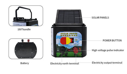 5 KM Solar Electric Fence Energiser – Livestock & Pet Control WTCS015 - with | Sold by Uncle Wiener's Wholesale
