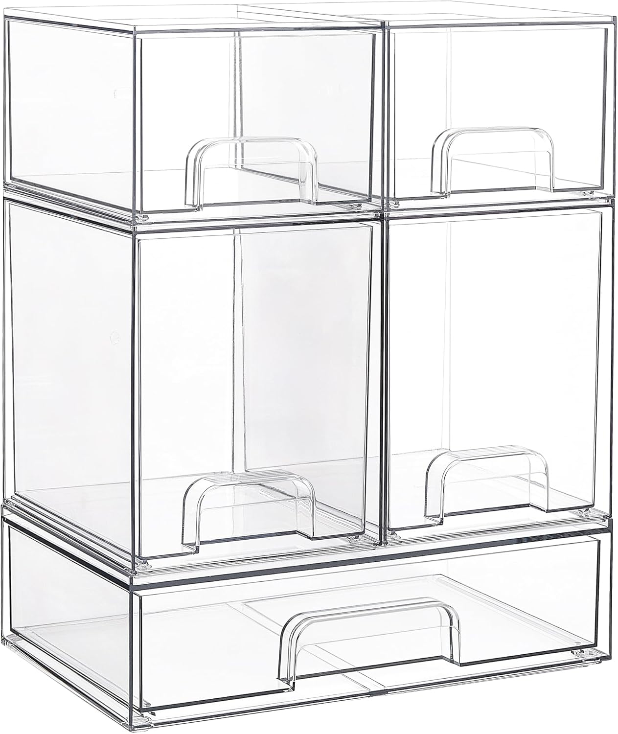 5 Pc Clear Plastic Fridge Storage Box Set Organizer Bin Set Transparent SC2215 - with | Sold by Uncle Wiener's Wholesale