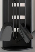 5 - Piece Black Fireplace Tool Set with Stand – Heavy Duty Steel, Minimalist Design 0284812 - with | Sold by Uncle Wiener's Wholesale