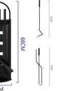 5 - Piece Black Fireplace Tool Set with Stand – Heavy Duty Steel, Minimalist Design 0284812 - with | Sold by Uncle Wiener's Wholesale