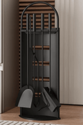 5 - Piece Black Fireplace Tool Set with Stand – Heavy Duty Steel, Minimalist Design 0284812 - with | Sold by Uncle Wiener's Wholesale