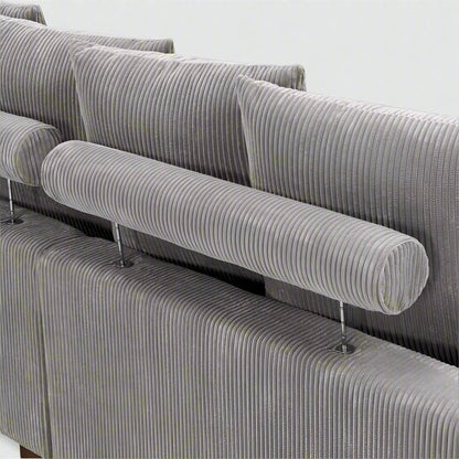 5 - Piece Corduroy Sectional Sofa – U - Shaped Living Room Furniture Set | Dark Gray & Light Gray - with DARK GRAY BT2528SM | Sold by Uncle Wiener's Wholesale