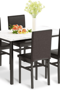5 - Piece Dining Table Set with Faux Marble Top and PU Leather Chairs – Space - Saving Kitchen Table for 4 – MH24619 - with | Sold by Uncle Wiener's Wholesale