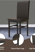 5 - Piece Dining Table Set with Faux Marble Top and PU Leather Chairs – Space - Saving Kitchen Table for 4 – MH24619 - with | Sold by Uncle Wiener's Wholesale