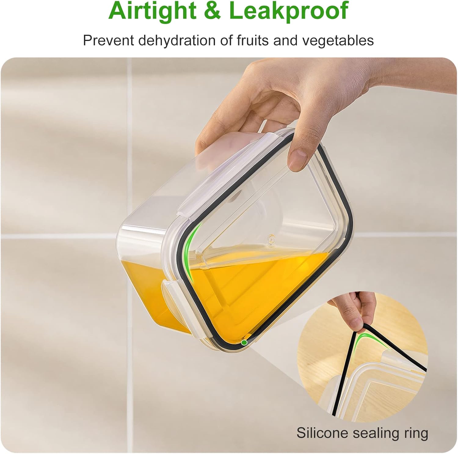 5 - Piece Large Fruit Containers for Fridge with Removable Colander Leakproof Set FC0517 - with | Sold by Uncle Wiener's Wholesale