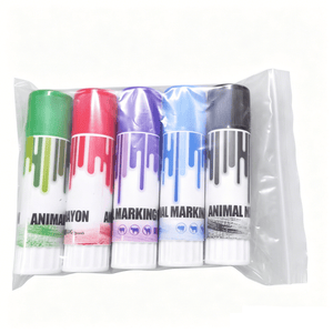 5-Piece Livestock Wax Marker Set Multi-Color Cattle Pig Sheep Marking Crayons 10-Inch LSM5P