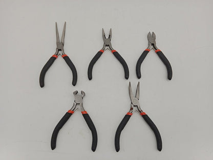 5-Piece Mini Pliers Set 4"–6" Precision Tool Kit Carbon Steel T0999 - with | Sold by Uncle Wiener's Wholesale