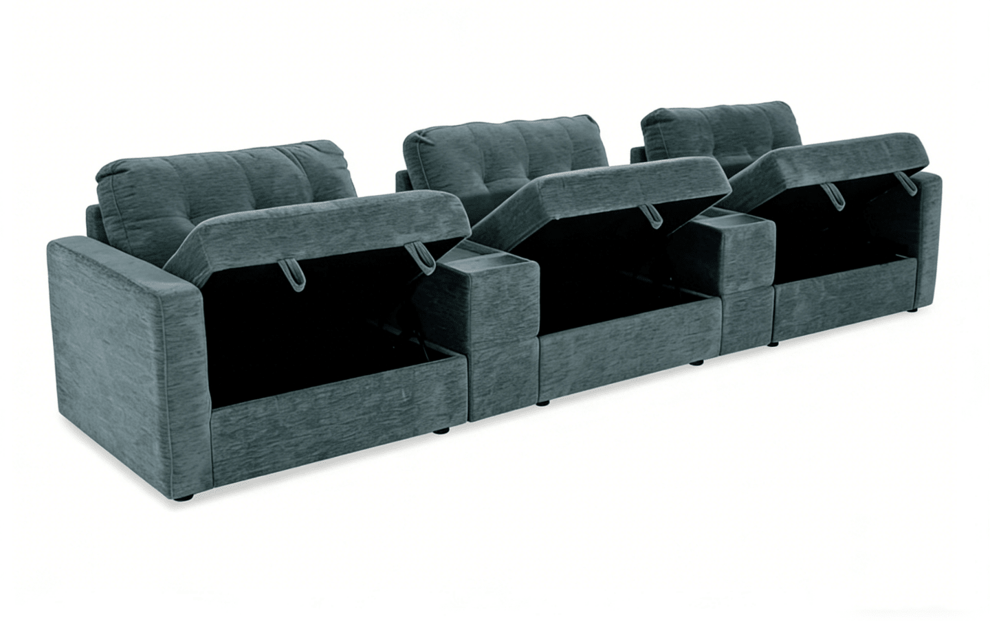 5-Piece Modular Sectional Sofa with Storage & USB Charging Console 147" Wide Charcoal/Gray BO916 - with Gray | Sold by Uncle Wiener's Wholesale