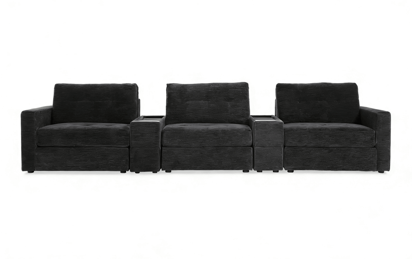 5-Piece Modular Sectional Sofa with Storage & USB Charging Console 147" Wide Charcoal/Gray BO916 - with Charcoal | Sold by Uncle Wiener's Wholesale