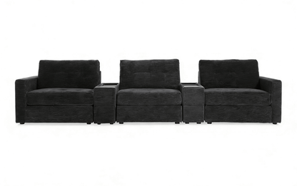 5-Piece Modular Sectional Sofa with Storage & USB Charging Console 147" Wide Charcoal/Gray BO916 - with Charcoal | Sold by Uncle Wiener's Wholesale