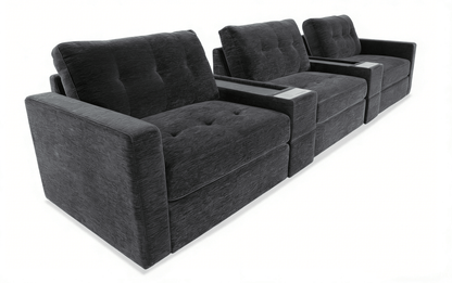 5-Piece Modular Sectional Sofa with Storage & USB Charging Console 147" Wide Charcoal/Gray BO916 - with Gray | Sold by Uncle Wiener's Wholesale