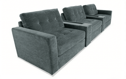 5-Piece Modular Sectional Sofa with Storage & USB Charging Console 147" Wide Charcoal/Gray BO916 - with Gray | Sold by Uncle Wiener's Wholesale