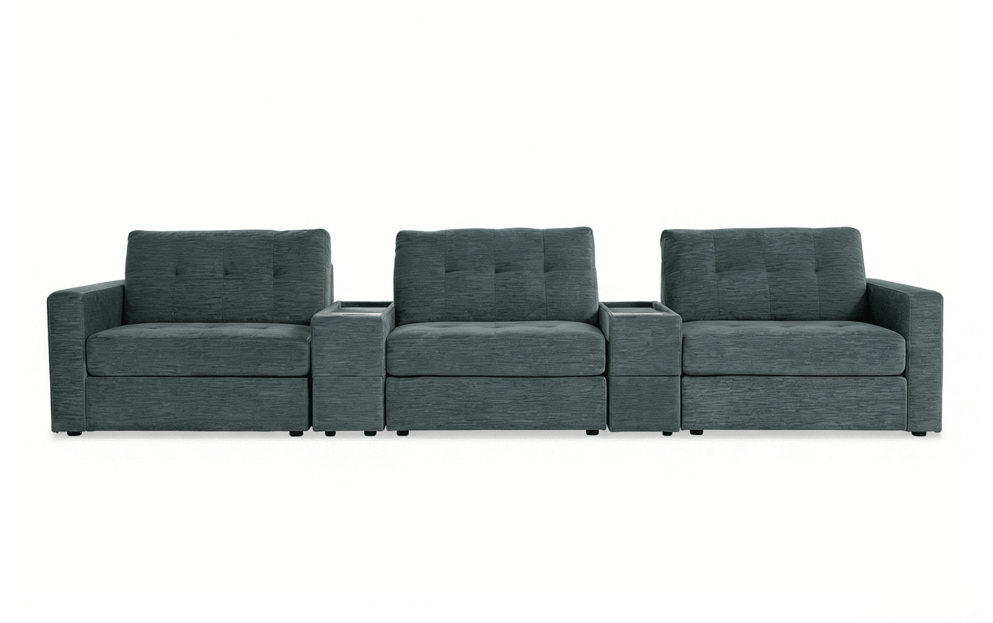 5-Piece Modular Sectional Sofa with Storage & USB Charging Console 147" Wide Charcoal/Gray BO916 - with Gray | Sold by Uncle Wiener's Wholesale