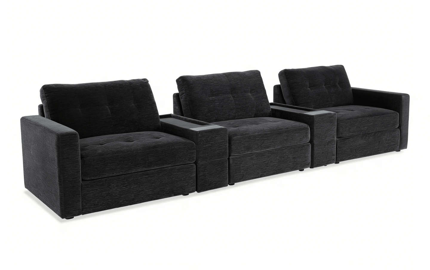 5-Piece Modular Sectional Sofa with Storage & USB Charging Console 147" Wide Charcoal/Gray BO916 - with Gray | Sold by Uncle Wiener's Wholesale