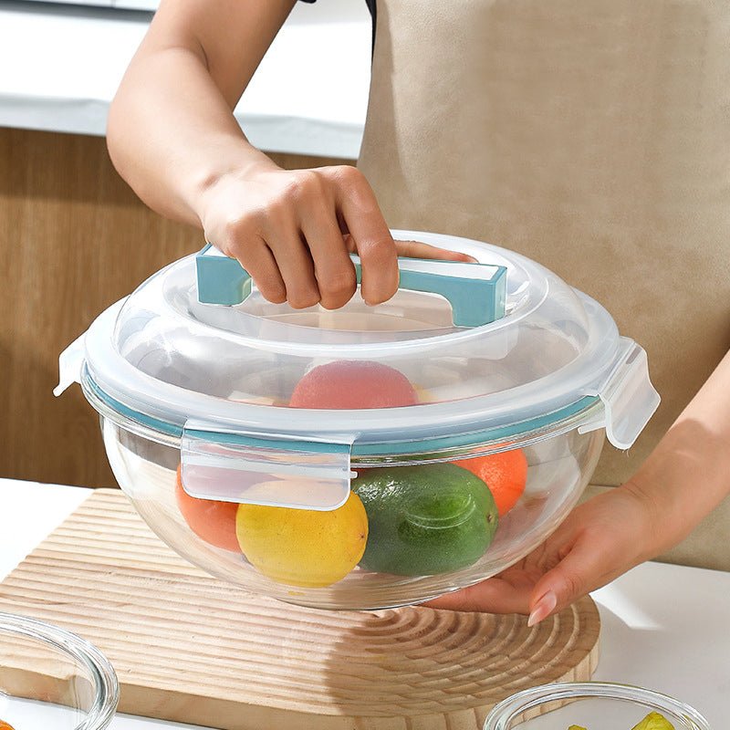5 - Piece Stackable Glass Food Storage Bowl Set with Lids 200ml–3500ml S1341 - with | Sold by Uncle Wiener's Wholesale