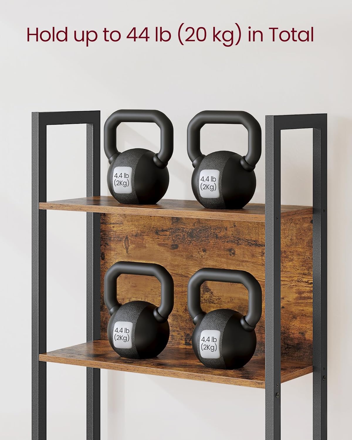 5 Tier Bookshelf, Industrial Bookcase with Steel Frame, Open Display Storage Shelf for Living Room, Home Office and Bedroom Rustic Brown and Ink Black LLS025B01 - with | Sold by Uncle Wiener's Wholesale