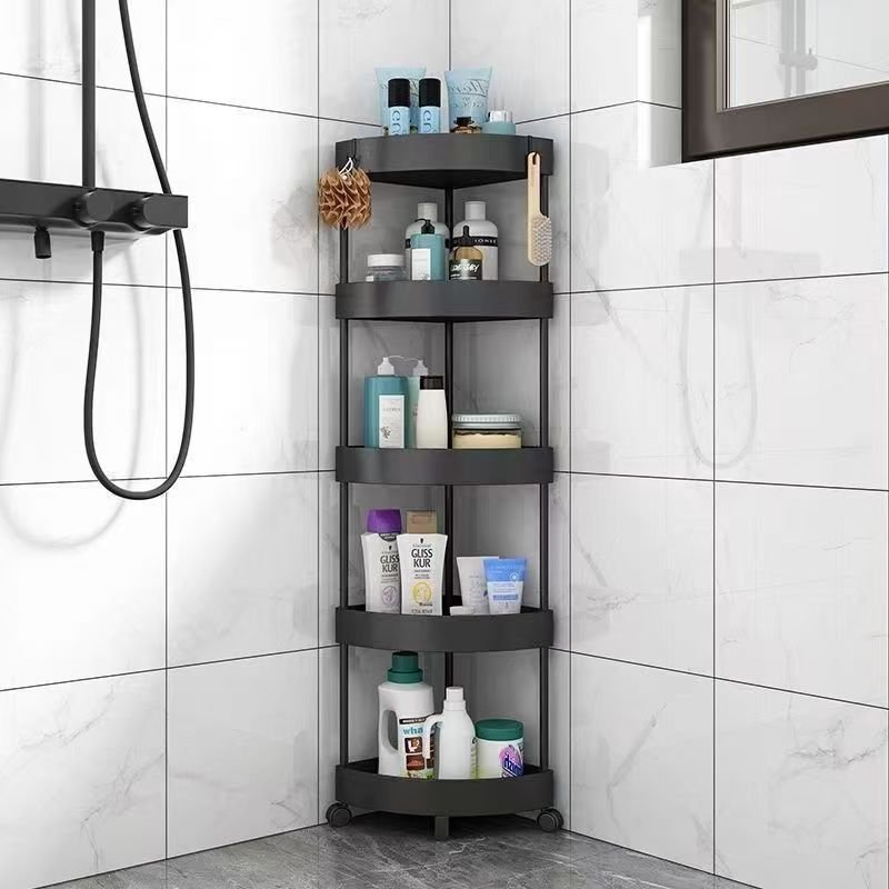5-Tier Corner Storage Rack Slim Organizer Shelf 14.2" x 14.2" x 43.3" YYCR21 - with | Sold by Uncle Wiener's Wholesale