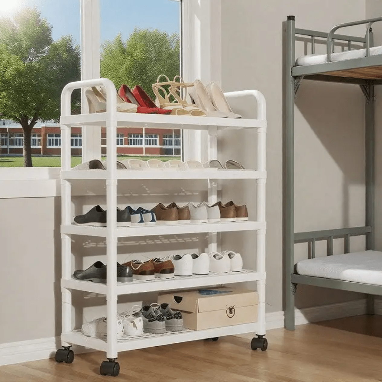 5-Tier Shoe Rack Without Wheels Slim Entryway Organizer 20.3" x 8.1" x 31.9" YYSH22 - with | Sold by Uncle Wiener's Wholesale