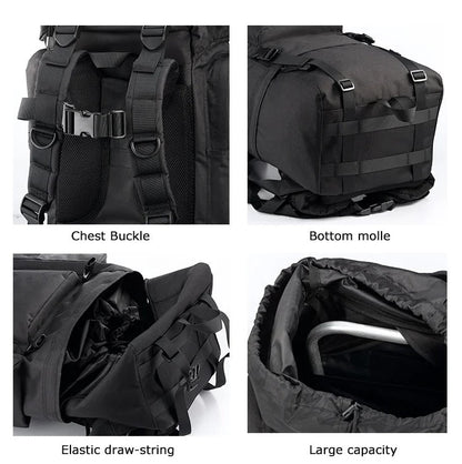 50–65L Large Tactical Backpack – Military Rucksack A88018 Series | MOLLE Outdoor & Survival Pack (Black A88018BLK / CP Camo A88018CP) - with CP Camo | Sold by Uncle Wiener's Wholesale
