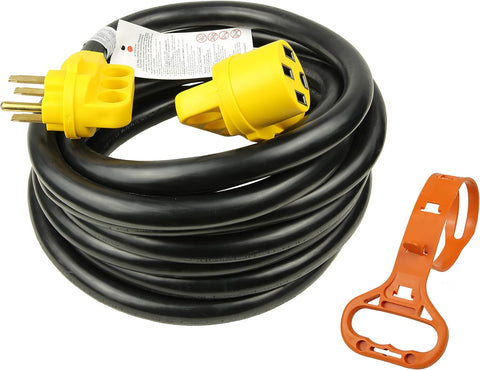 50 Amp Extension Cord – 25FT 250V Outdoor Power Supply Cable with LED, Grip Handle & Cord Organizer RV5030FH - with | Sold by Uncle Wiener's Wholesale