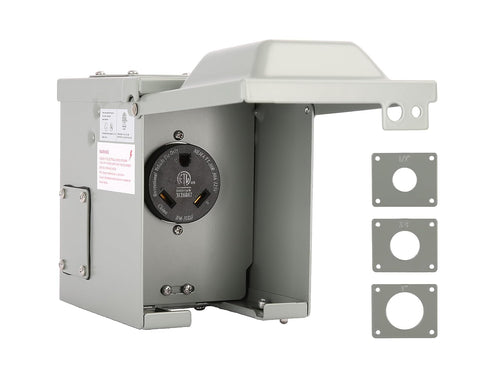 50 Amp RV EV Outdoor Power Outlet Box – NEMA 14 - 50R, 125/250 Volt, Weatherproof Receptacle Panel RM50DFPB - with | Sold by Uncle Wiener's Wholesale