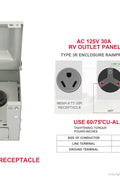 50 Amp RV EV Outdoor Power Outlet Box – NEMA 14 - 50R, 125/250 Volt, Weatherproof Receptacle Panel RM50DFPB - with | Sold by Uncle Wiener's Wholesale