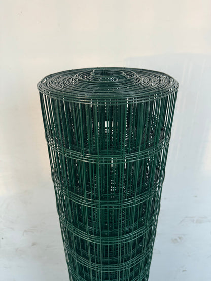 50 ft x 4 ft Green Vinyl Welded Wire Fence, 2 in x 3 in Mesh, 16 - Gauge Garden & Utility Fencing WF245023G - with | Sold by Uncle Wiener's Wholesale