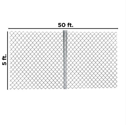 50 Ft x 5 Ft Chain Link Fence Kit – Complete Galvanized Steel Fencing System with Posts, Rails & Hardware, 12.5 Gauge Silver CL505FT12G - with | Sold by Uncle Wiener's Wholesale