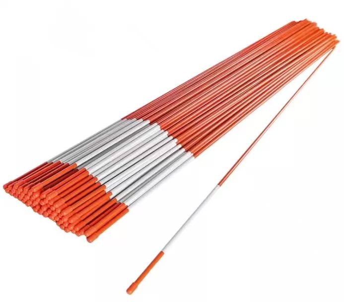 50 PCS Fiberglass Snow Stakes Orange Reflective Driveway Markers – 48" & 72" Options FSS002/FSS003 - with 5/16" × 48" | Sold by Uncle Wiener's Wholesale