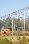 50′ WIDE DOUBLE TRUSS STORAGE BUILDINGS - with Standard 50X80X23 26.5 Oz PVC Cover | Sold by Uncle Wiener's Wholesale