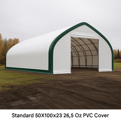 50′ Wide Double Truss Storage Buildings – Heavy - Duty PVC Shelter - Portable Industrial Storage Building with Standard 50X120X23 26.5 Oz PVC Cover | Sold by Uncle Wiener's Wholesale