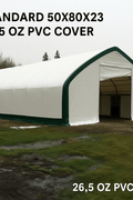 50′ Wide Double Truss Storage Buildings – Heavy - Duty PVC Shelter - Portable Industrial Storage Building with Standard 50X80X23 26.5 Oz PVC Cover | Sold by Uncle Wiener's Wholesale