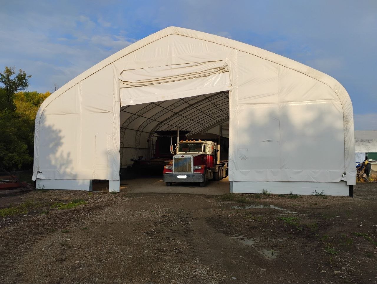 50′ Wide Double Truss Storage Buildings – Heavy - Duty PVC Shelter - Portable Industrial Storage Building with 8FT Truss spacing Upgrade & 26.5 Oz Fabric 50X150X23 | Sold by Uncle Wiener's Wholesale