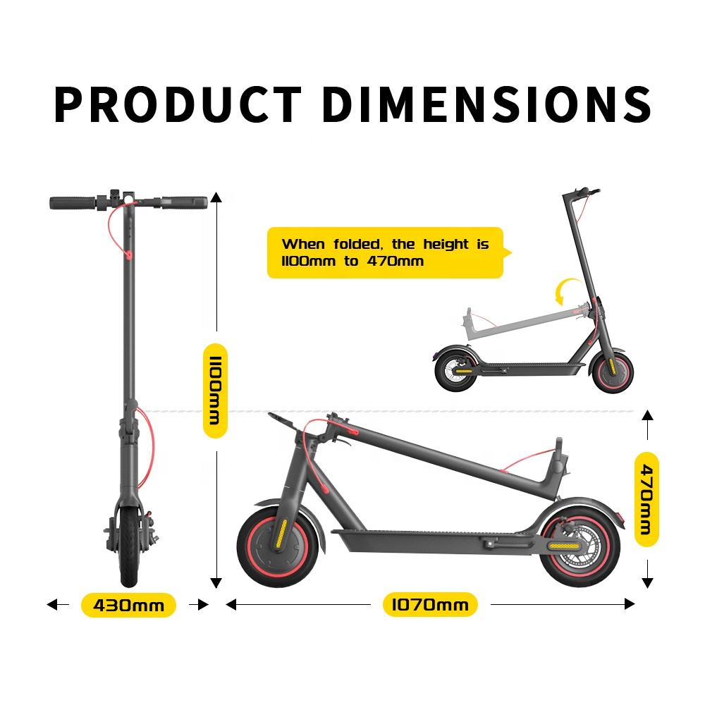 500W Electric Scooter 10 in Tires 36V 7.8Ah Battery 25 km/h Max Speed ES500W - Automotive Tires with | Sold by Uncle Wiener's Wholesale
