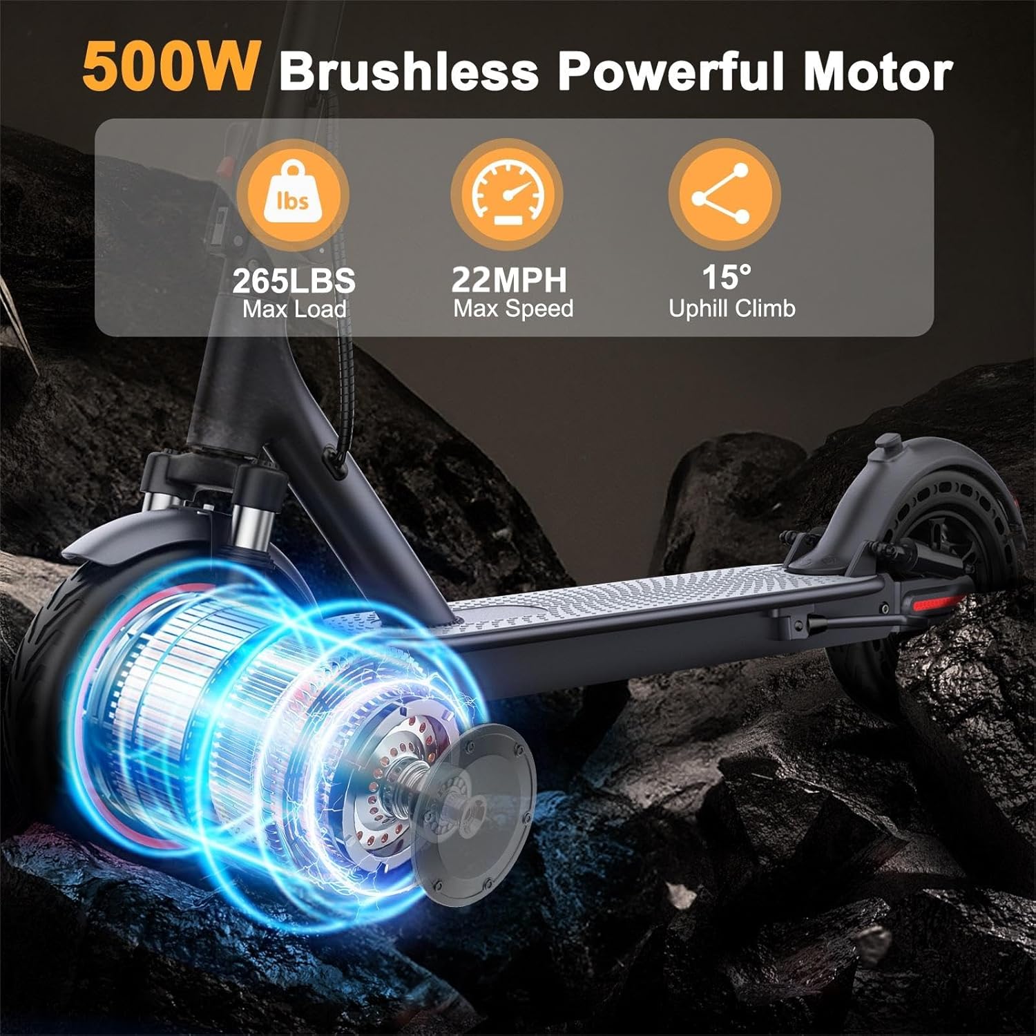 500W Electric Scooter 10 in Tires 36V 7.8Ah Battery 25 km/h Max Speed ES500W - Automotive Tires with | Sold by Uncle Wiener's Wholesale
