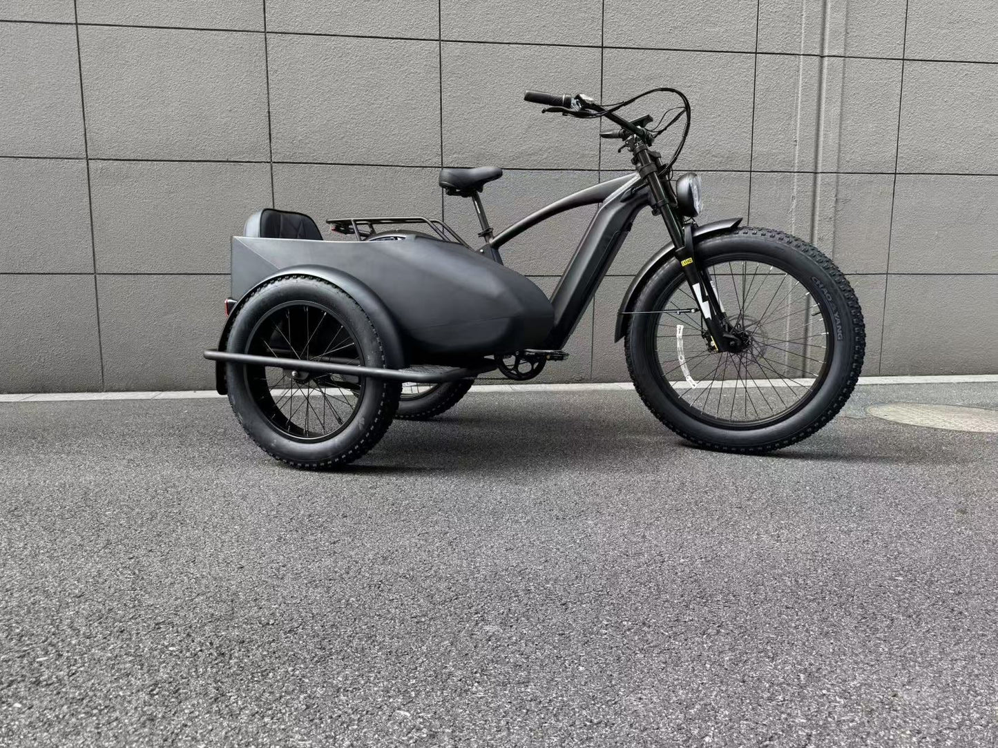 500W Jet Black Electric Sidecar Bike with Aluminum‑Alloy Frame 039912 - with | Sold by Uncle Wiener's Wholesale